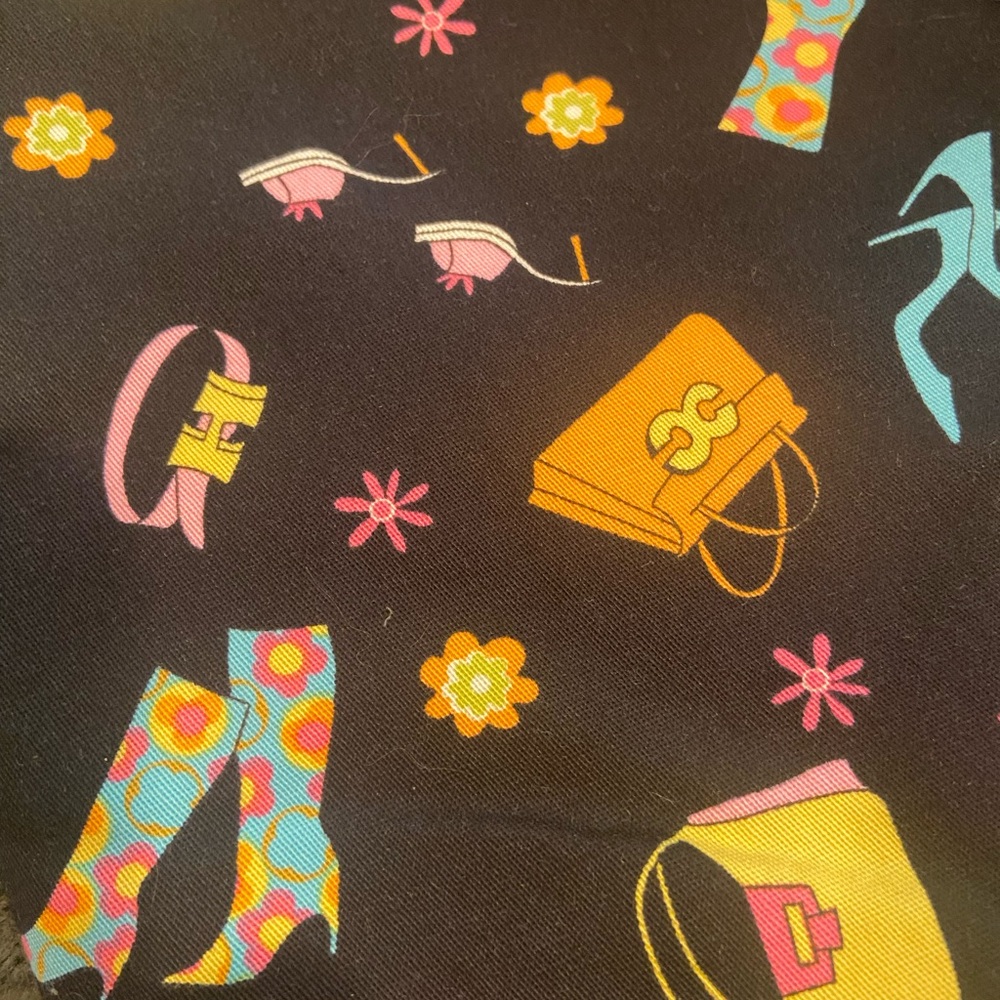 Colorful Fashion Shoe and Handbags Print Fabric